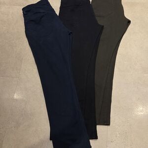 JACHS New York Lot 3 Pants 36x34 5 Pocket Stretch Pants Navy Blue, Black, Green